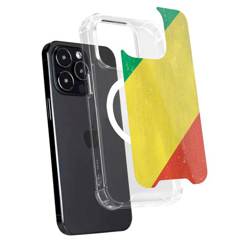 Republic of the Congo Flag Distressed iPhone 16 Pro MagSafe Case